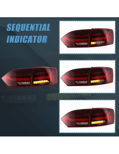 Luces Traseras VLAND US3-0215A para Jetta 2011-2014 Rojo/Blanco