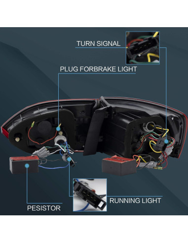 Luces Traseras VLAND US3-0215A para Jetta 2011-2014 Rojo/Blanco