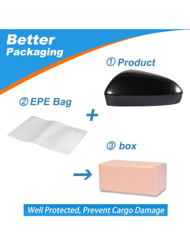 Cubierta Espejo Retrovisor Fibra de Carbono CZShiYue Ford Fusion 2013-2018