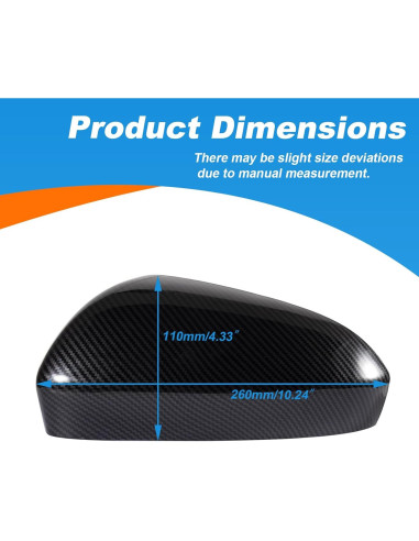 Cubierta Espejo Retrovisor Fibra de Carbono CZShiYue Ford Fusion 2013-2018