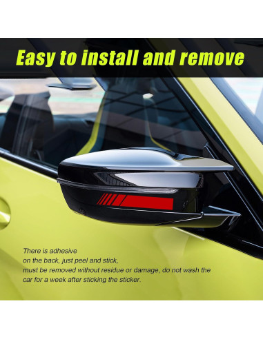 Calcomanías de Raya para Capó de Auto Dickno 5 PCS Grande Rojo