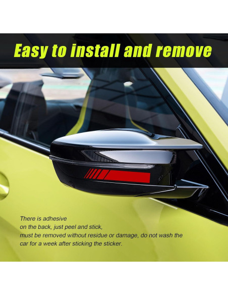 Calcomanías de Raya para Capó de Auto Dickno 5 PCS Grande Rojo