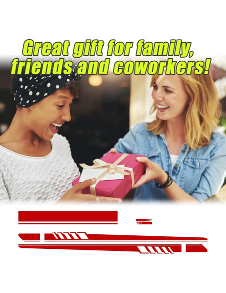 Calcomanías de Raya para Capó de Auto Dickno 5 PCS Grande Rojo