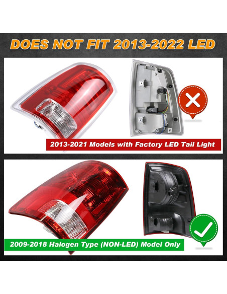 Luz Trasera Halógena Nakuuly para Dodge Ram 2009-2018