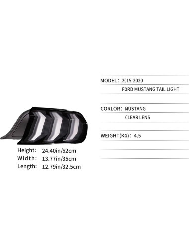 Luces Traseras LED Genérico para Ford Mustang 2015-2020