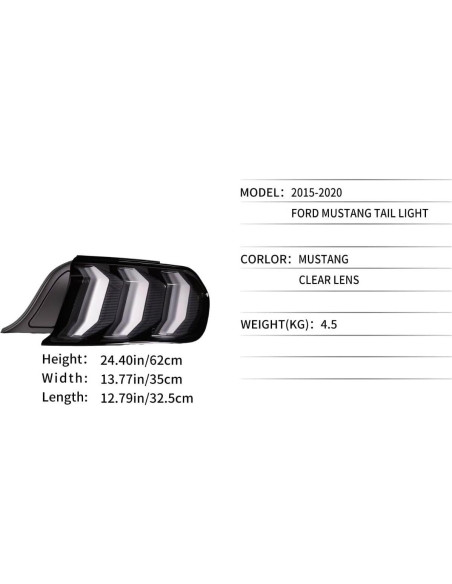 Luces Traseras LED Genérico para Ford Mustang 2015-2020