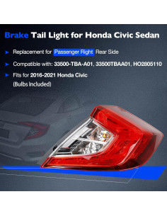 Luz de Freno Trasera Honda Civic Sedán 2016-2021 Misakomo 2