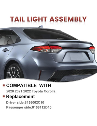 Luces Traseras LED Exteriores CONLLCON para Toyota Corolla 2020-2022