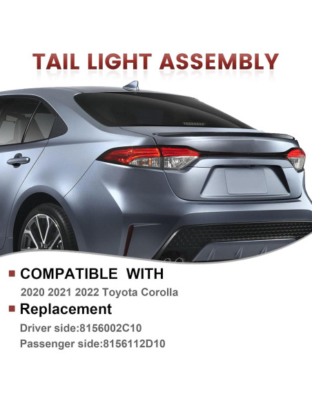 Luces Traseras LED Exteriores CONLLCON para Toyota Corolla 2020-2022