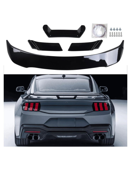 Alerón Trasero AOKAILI para Mustang S650 2024-Presente ABS Negro