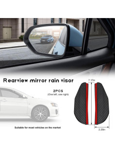 Visera de Lluvia para Espejo NYTKL 2 PCS Fibra de Carbono 2