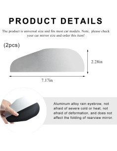 2 PCS Visera de Lluvia SHMZK para Espejo Retrovisor Universal 2