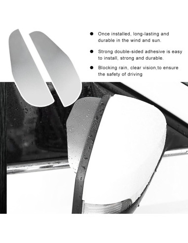 2 PCS Visera de Lluvia SHMZK para Espejo Retrovisor Universal