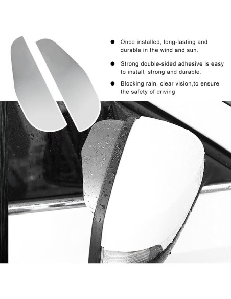 2 PCS Visera de Lluvia SHMZK para Espejo Retrovisor Universal