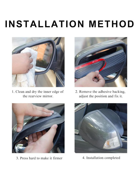 2 PCS Visera de Lluvia SHMZK para Espejo Retrovisor Universal