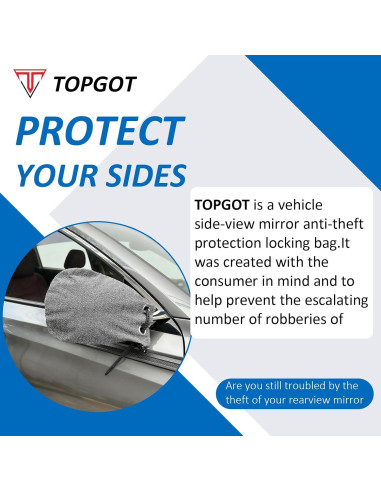 Cubiertas para Espejos Laterales TOPGOT 42x33cm Antirrobo