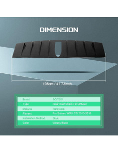 Difusor de Aleta de Tiburón SCITOO para Subaru WRX STI 2015-2018 2