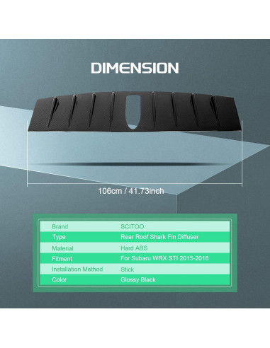 Difusor de Aleta de Tiburón SCITOO para Subaru WRX STI 2015-2018