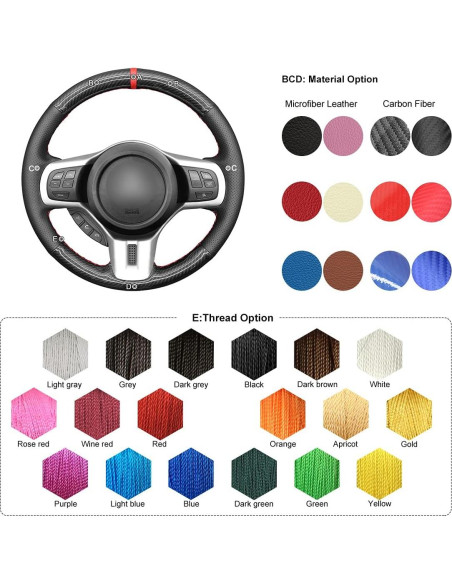 Funda de Volante MEWANT para Mitsubishi Lancer EVO X 2008-2015