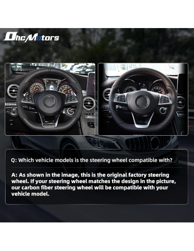 Volante de fibra de carbono OHC MOTORS para Mercedes Benz 2015-2019