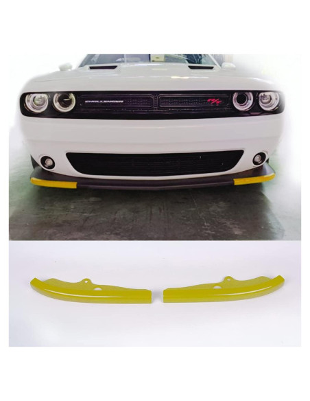 Protector Parachoques Frontal Voodonala Amarillo 2 Piezas Dodge Challenger 2015-2023