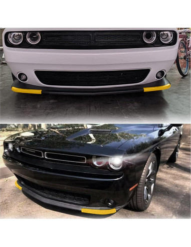 Protector Parachoques Frontal Voodonala Amarillo 2 Piezas Dodge Challenger 2015-2023