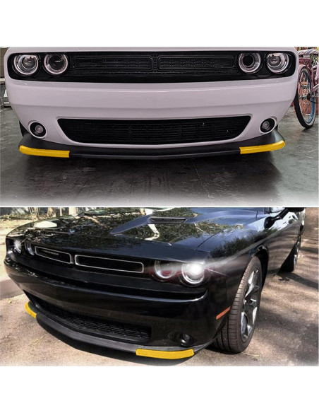 Protector Parachoques Frontal Voodonala Amarillo 2 Piezas Dodge Challenger 2015-2023