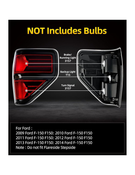 Luz Trasera de Freno OKLPF para Ford F150 2009-2014 Roja