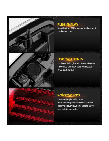 Luz Trasera de Freno OKLPF para Ford F150 2009-2014 Roja