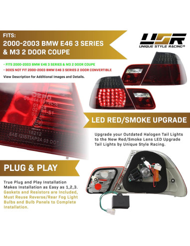 Luces Traseras LED Euro Ahumadas USR para BMW E46 2 Puertas