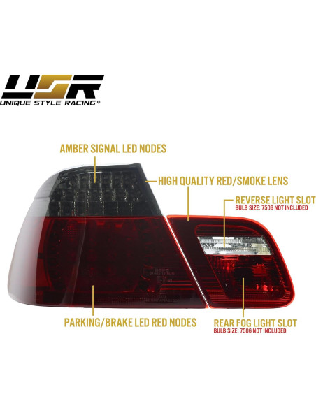 Luces Traseras LED Euro Ahumadas USR para BMW E46 2 Puertas