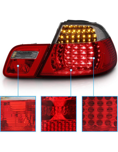 Luces Traseras AmeriLite 4Pcs Rojo/Humo para BMW E46 Coupe
