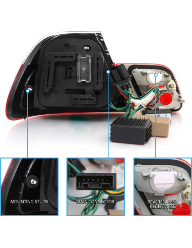 Luces Traseras AmeriLite 4Pcs Rojo/Humo para BMW E46 Coupe