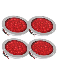 Luces de Freno LED 4" Rojas BLACKHORSE-RACING 4Pcs Impermeables