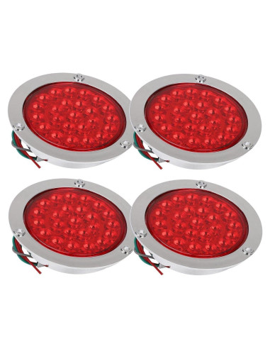 Luces de Freno LED 4" Rojas BLACKHORSE-RACING 4Pcs Impermeables