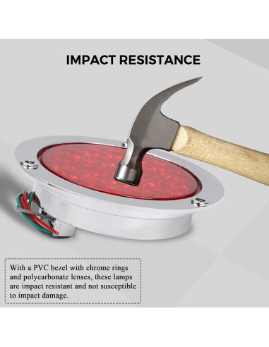 Luces de Freno LED 4" Rojas BLACKHORSE-RACING 4Pcs Impermeables