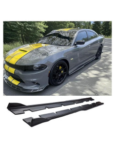 Faldones Laterales Dodge Charger 2015-2023 Kinautex Negro Mate