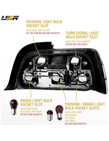 Juego de Lámparas Traseras USR para BMW E36 2D Coupe 1992-1999