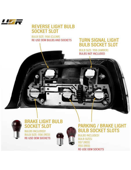 Juego de Lámparas Traseras USR para BMW E36 2D Coupe 1992-1999