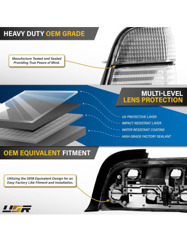 Juego de Lámparas Traseras USR para BMW E36 2D Coupe 1992-1999