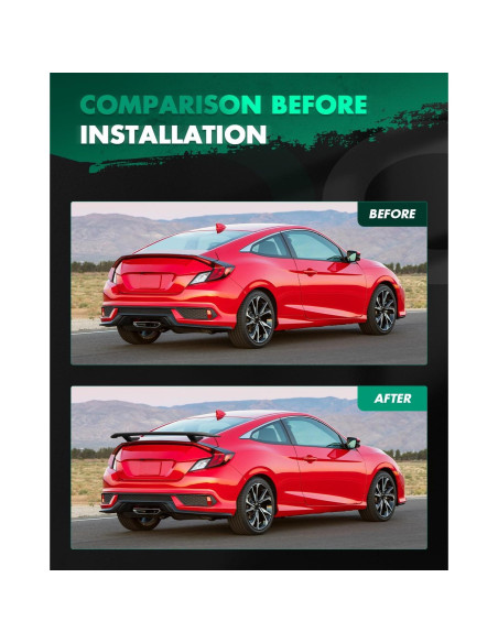 Alerón Trasero SCITOO Negro ABS para Honda Civic Sedán 1.5L