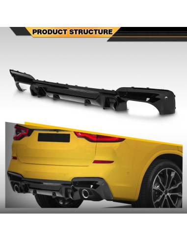 Difusor Trasero Labio CNNELL Compatible BMW X3 G01 M40i 2018-2021