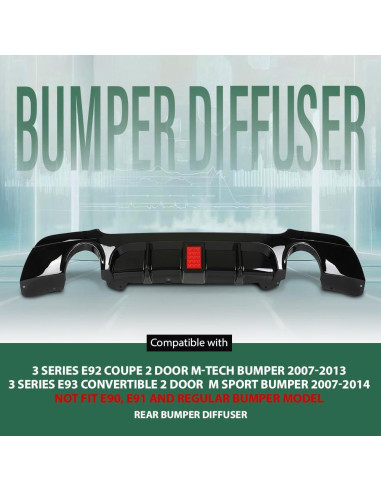 Difusor Trasero GRAND ORANGE para BMW 3 Series E92 E93 2007-2014