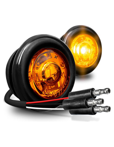 Luz Marcadora LED Redonda 3/4" Ámbar ONLINE LED STORE - Paquete de 2