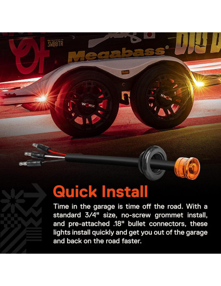 Luz Marcadora LED Redonda 3/4" Ámbar ONLINE LED STORE - Paquete de 2