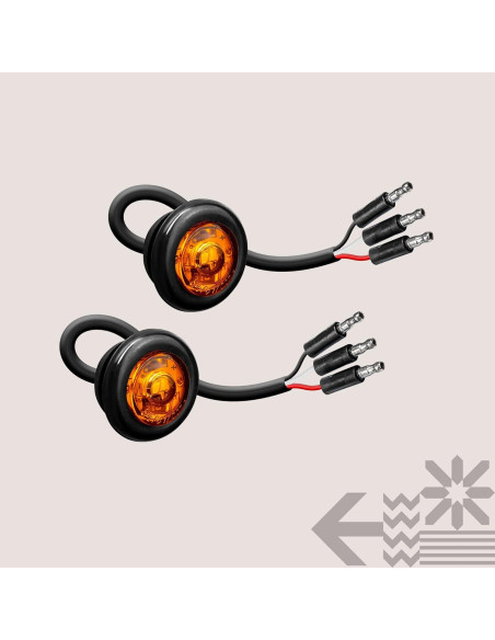 Luz Marcadora LED Redonda 3/4" Ámbar ONLINE LED STORE - Paquete de 2