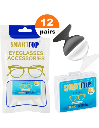 Almohadillas para Nariz Gafas SMARTTOP 12 Pares Silicona