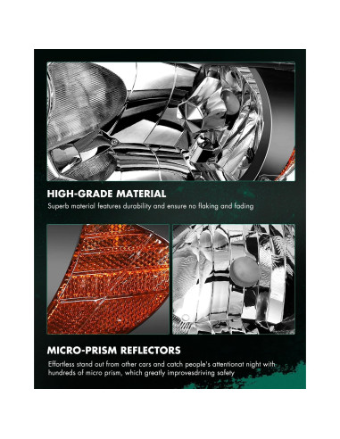 Conjunto de Faros SCITOO para Honda Civic 2004-2005 - Carcasa Negra