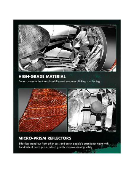 Conjunto de Faros SCITOO para Honda Civic 2004-2005 - Carcasa Negra