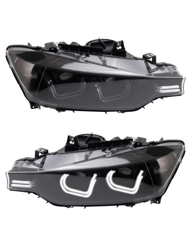 Conjunto de faros TRQ HLA95910 2 piezas Halógeno LED BMW 2012-2015